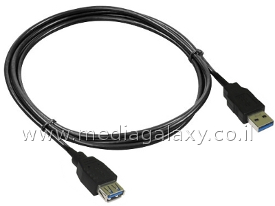 כבל USB 3.0 מאריך מסוכך באורך 3 מטר עם חיבורים A-AF