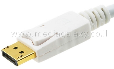 קונקטור DisplayPort מצופה זהב 24K ומנגנון נעילה