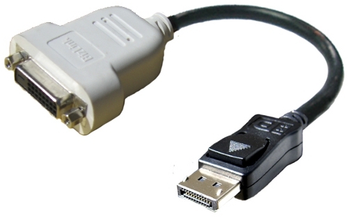 כבל מתאם קומפקטי מ-Displayport ל-DVI תוצרת BizLink