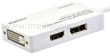 כבל מתאם מחיבור Mini DisplayPort לחיבור HDMI + DVI + DisplayPort