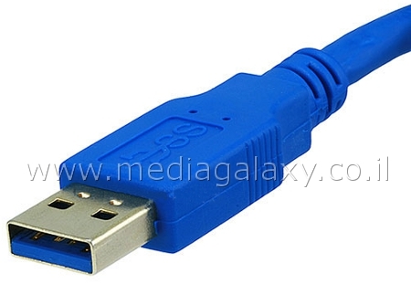 קונקטור USB-3.0 מסוכך מסוג A זכר מוזהב