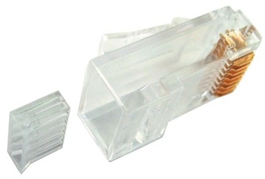 קונקטור RJ45 CAT6 עם מוליך ללחיצה על גבי כבל קשיח