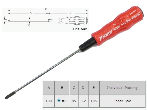 מברג פיליפס 0x100 מקצועי תוצרת Proskit