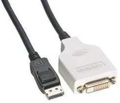 כבל מתאם Displayport ל-DVI נקבה תוצרת Amphenol