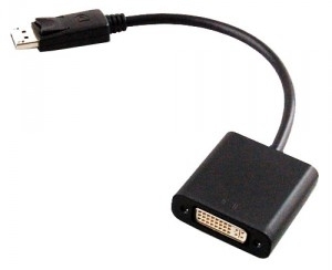 כבל מתאם קומפקטי מ-Displayport ל-DVI 