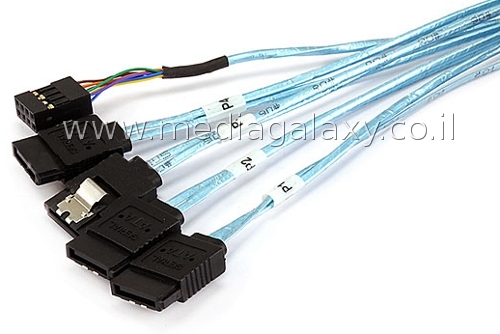 4 חיבורי SATA 7pin עם מנגנון נעילה