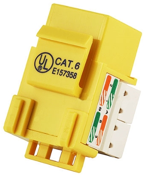 שקע קיסטון לרשת עם חיבור RJ45 CAT6 בתקן UL