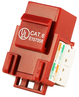 שקע קיסטון לרשת עם חיבור RJ45 CAT6 בתקן UL