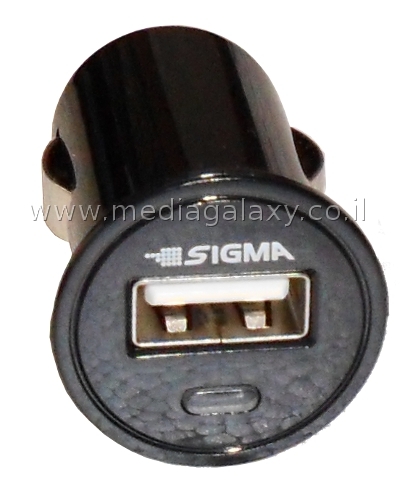 מטען USB קומפקטי בעוצמה של 1000mA עם נורית בקרה תוצרת SIGMA