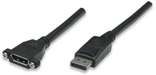 כבל Displayport זכר-נקבה עם חיבור לפאנל