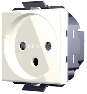 שקע חשמל לבן  ברוחב 2 מודול - Nisko Switches