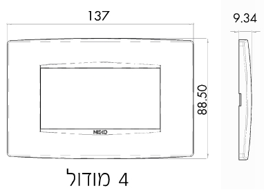 מידות מסגרת 4 מודול דגם SEE ל-Nisko Switches