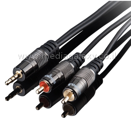 כבל אודיו מקצועי PL-3.5 ל-2RCA תוצרת Sonorous