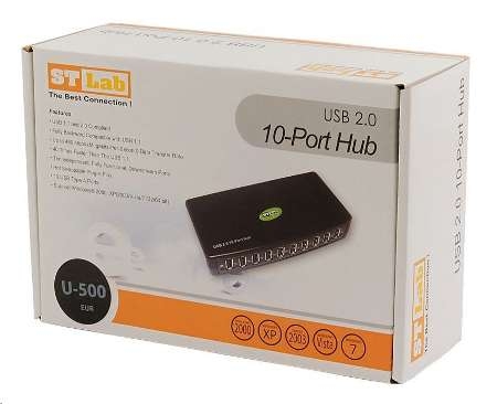 מפצל USB-2.0 מקצועי ל-10 תוצרת STLAB דגם U-500