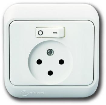 שקע חשמל עם מפסק מובנה להתקנה תחת הטיח