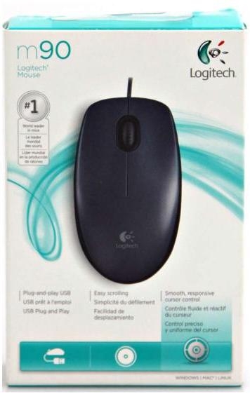 עכבר אופטי סימטרי חיבור USB דגם Logitech m90