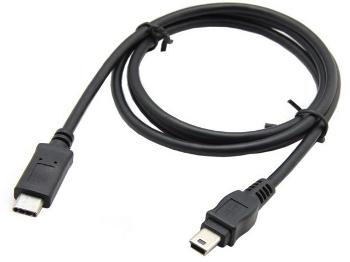 כבל USB-3.1 עם חיבור Type C זכר לחיבור USB-2.0 mini B זכר