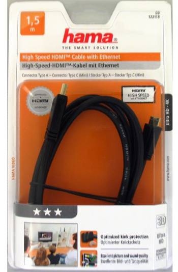 כבל מיני HDMI ל-HDMI איכותי תומך 4K