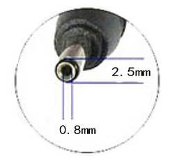 שנאי 5V עם פלאג DC בקוטר 2.5x0.8mm