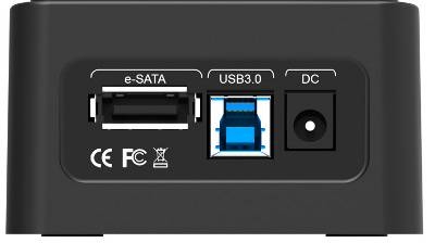 תחנת עגינה לכוננים קשיחים בחיבור USB-3.0 ו-ESATA