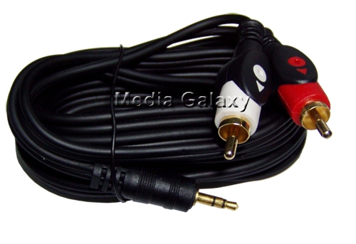 כבל באורך 2 מטר 3.5mm PL ל-2RCA