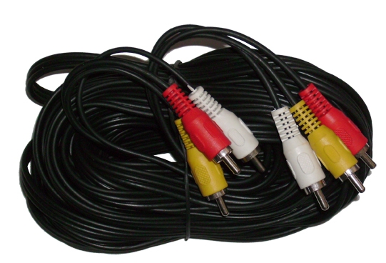 כבל באורך 10 מטר 3RCA ל-3RCA